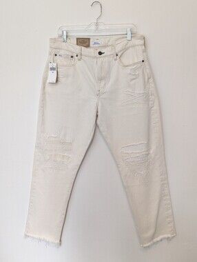 NWT Polo Ralph Lauren "The Relaxed Taper" Distressed Sashiko-Stitched  Jeans 28